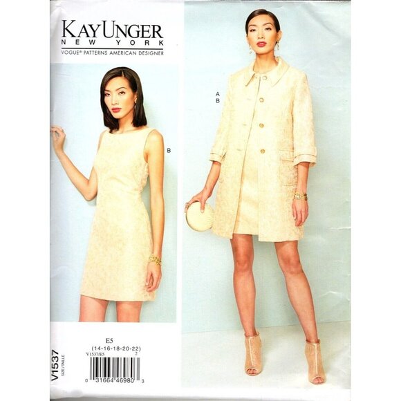 Vogue V1537 Misses 14 to 22 Kay Unger New York Jacket and Dress Sewing Pattern - Picture 1 of 2